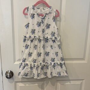 Janie and Jack White and Blue Floral Dress